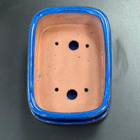 Ceramic glazed pots turquoise navy blue burgundy black 7x6x3" Bonsai Ottawa Shop Edit alt text