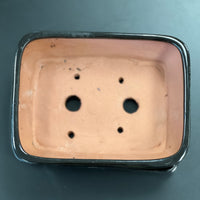 Ceramic glazed pots turquoise navy blue burgundy black 7x6x3" Bonsai Ottawa Shop Edit alt text